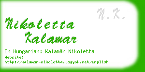 nikoletta kalamar business card